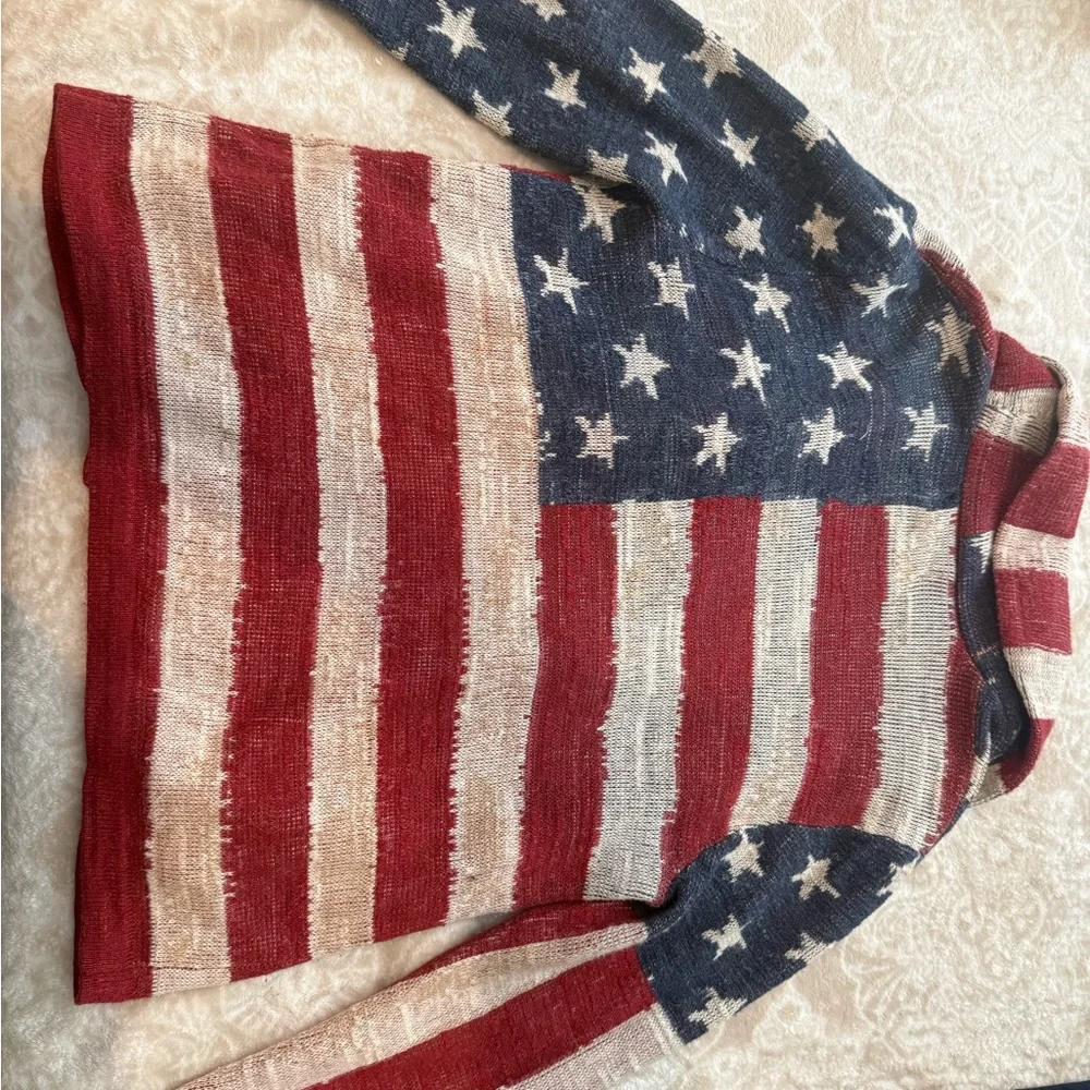 Denim & Supply Ralph Lauren Red, White, Blue American Flag Cardigan - Picture 7 of 7